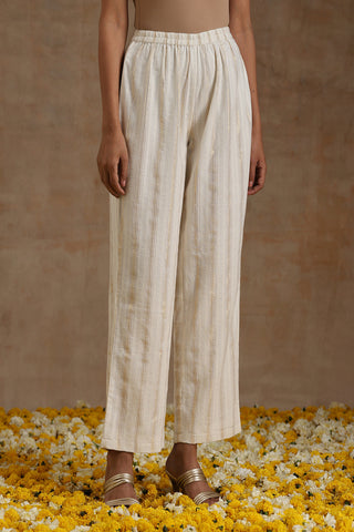 Ivory Gold Cotton Relax Co-Ord Set