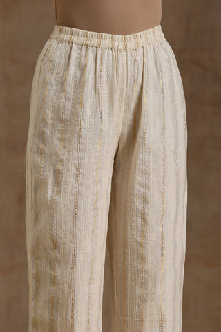 Ivory Gold Cotton Relax Co-Ord Set