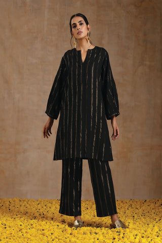 Black Gold Cotton Relax Co-Ord Set