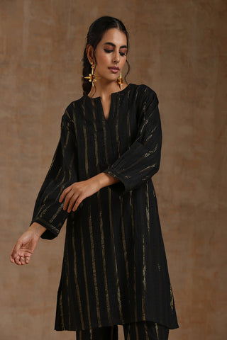 Black Gold Cotton Relax Co-Ord Set