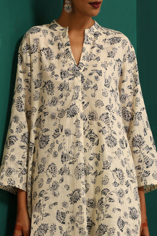 Truebrowns Blue Floral Cotton Printed Relaxed Co-Ord Set