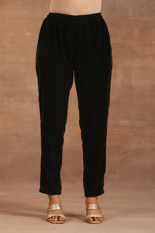 Truebrowns Black Velvet Pant