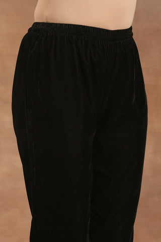 Truebrowns Black Velvet Pant