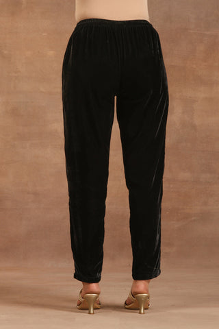 Truebrowns Black Velvet Pant