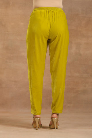 Truebrowns Lime Velvet Pant