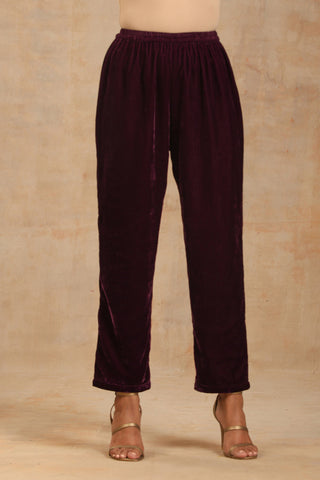 Truebrowns Wine Velvet Pant