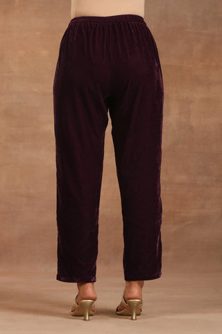 Truebrowns Wine Velvet Pant