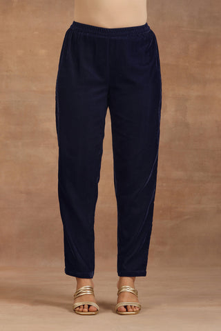 Truebrowns Midnight Blue Velvet Pant