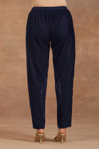 Truebrowns Midnight Blue Velvet Pant