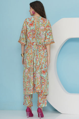 Sea Green Hand Embellished Crepe Set