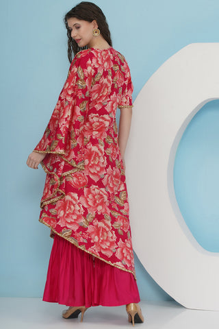 Pink One Side Kaftaan with Sahrara