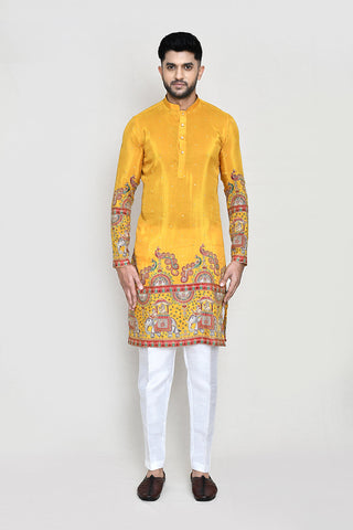 White Kurta with Straight Fit Pant